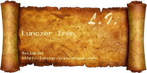 Lunczer Irén névjegykártya